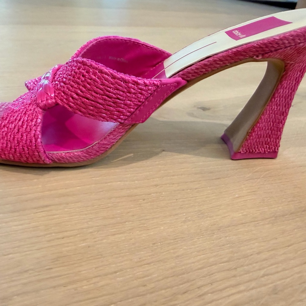 Dolce Vita Hot Pink Braided Slide Mules - Picture 2 of 3